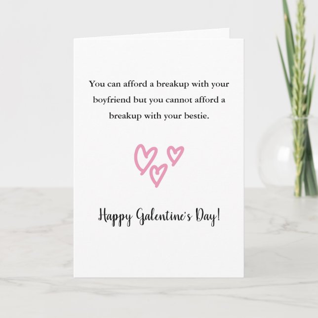 funny valentine's day best friend cute holiday card (Front)