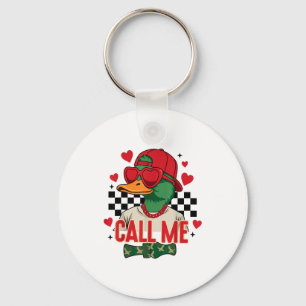 Funny Valentine's Day Boy Duck Hunting Call Me Tod Keychain