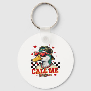Funny Valentine's Day Boy Duck Hunting Call Me Tod Keychain