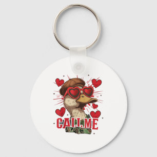 Funny Valentine's Day Boy Duck Hunting Call Me Tod Keychain