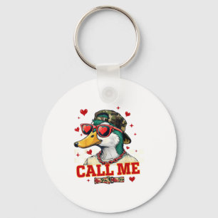 Funny Valentine's Day Boy Duck Hunting Call Me Tod Keychain