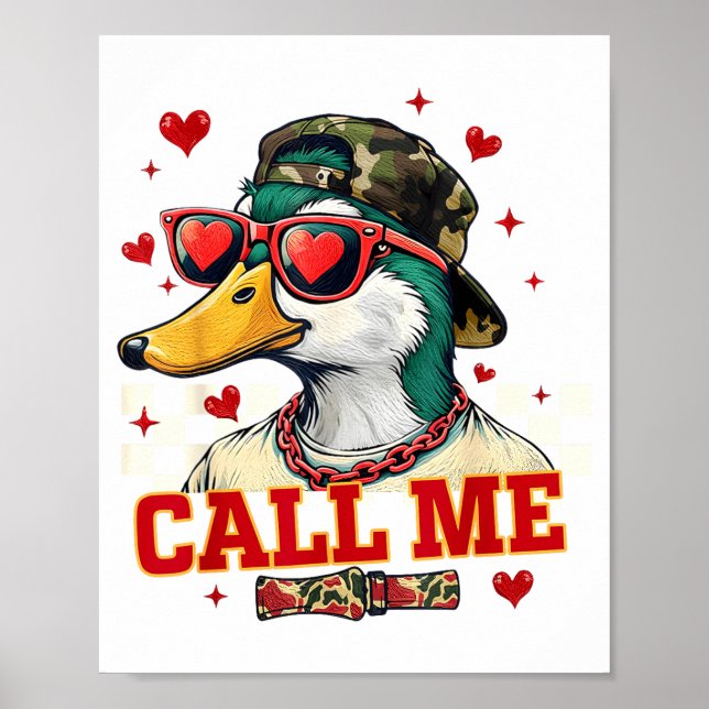 Funny Valentine's Day Boy Duck Hunting Call Me Tod Poster (Front)