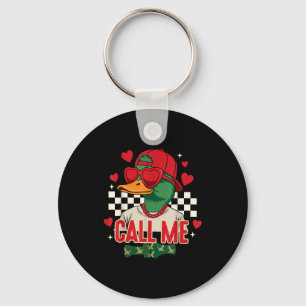Funny Valentines Day Boy Duck Hunting Call Me Todd Keychain