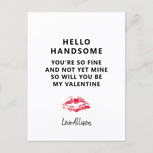 Funny Valentines Day Boyfriend Poem Personalized Holiday Postcard
