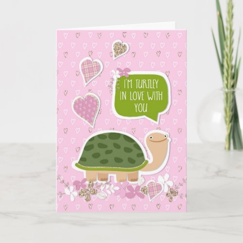 Funny Valentines Day Card _ Cute Turtle Cartoon
