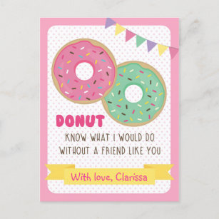 Funny Valentines Day Card Kids - Donut (Classroom)