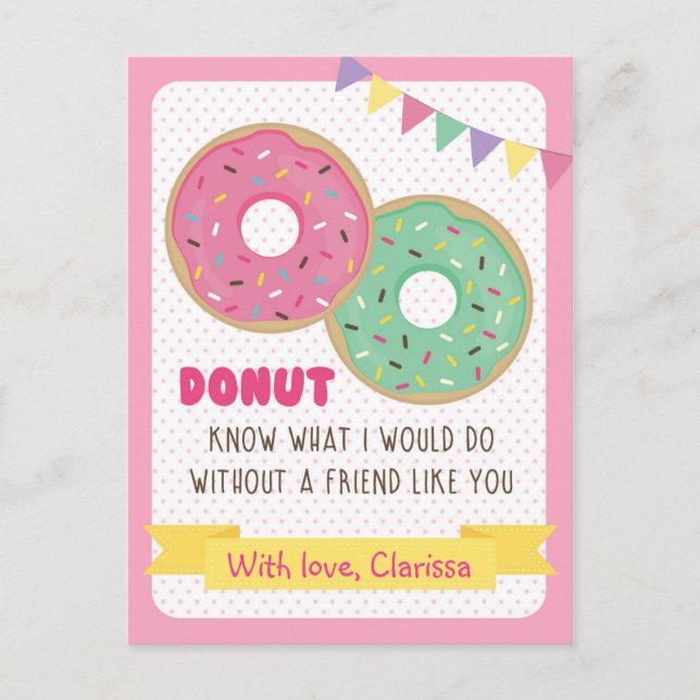 Funny Valentines Day Card Kids - Donut (Classroom) (Front)