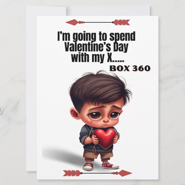 Funny Valentine's day card,Lonely boy humor (Front)