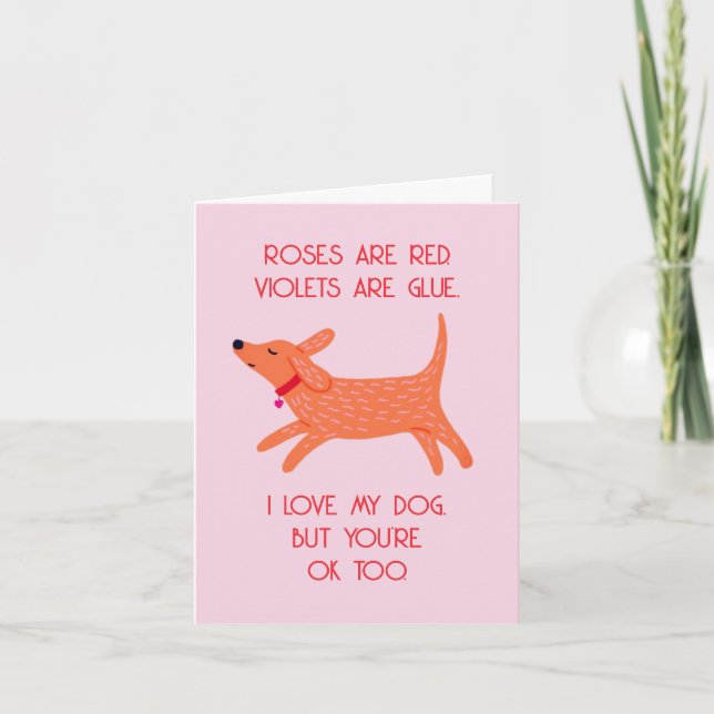 Funny Valentine's Day Card - Love Dog Design (Front)