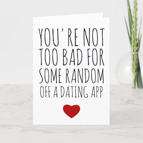 Funny Valentines Day Card Swipe Right Card