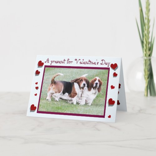 Funny Valentines Day Card wBassets  Hearts