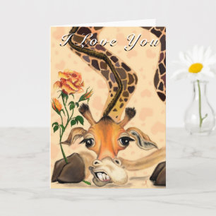 Funny Valentine's Day Card with Romantic Giraffe