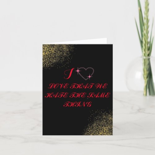 Funny valentines day cards red text black color