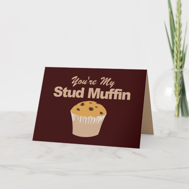 Funny Valentines Day Cards, Stud Muffin Holiday Card (Front)
