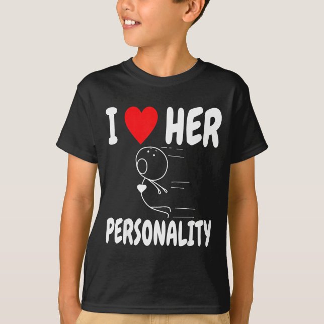 Funny Valentine's Day Couple Matching I Love Her I T-Shirt (Front)