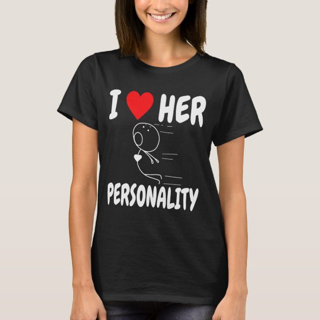 Funny Valentine's Day Couple Matching I Love Her I T-Shirt (Front)