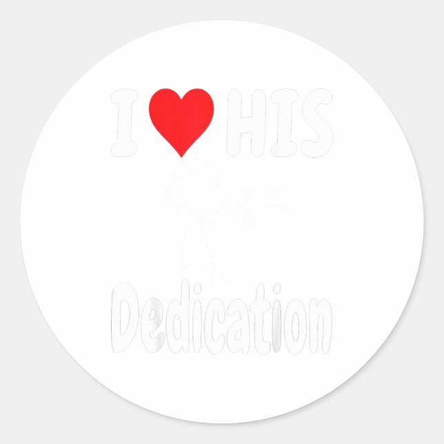 Funny Valentine's Day Couple Matching I Love His D Classic Round Sticker (Front)