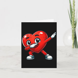Funny Valentines Day Dabbing Heart Lover Men Kids  Card