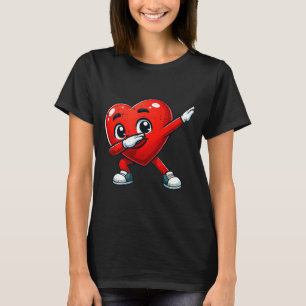 Funny Valentines Day Dabbing Heart Lover Men Kids  T-Shirt