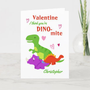 Funny Valentine's Day Dino-mite Dinosaur Card