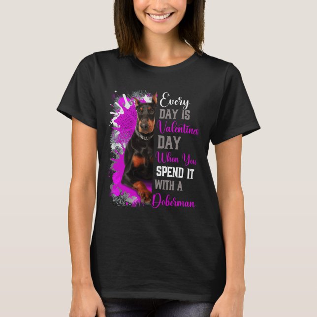 Funny Valentines Day Doberman Mom Mother Mommy Par T-Shirt (Front)