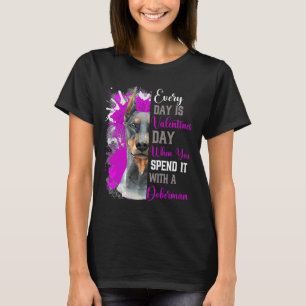 Funny Valentines Day Doberman Mom Mother Owner Sit T-Shirt