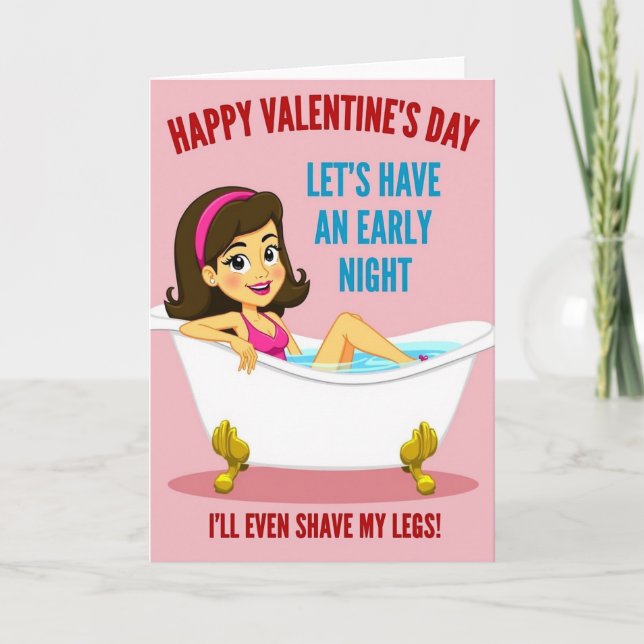 Funny Valentines Day Early Night Card (Front)