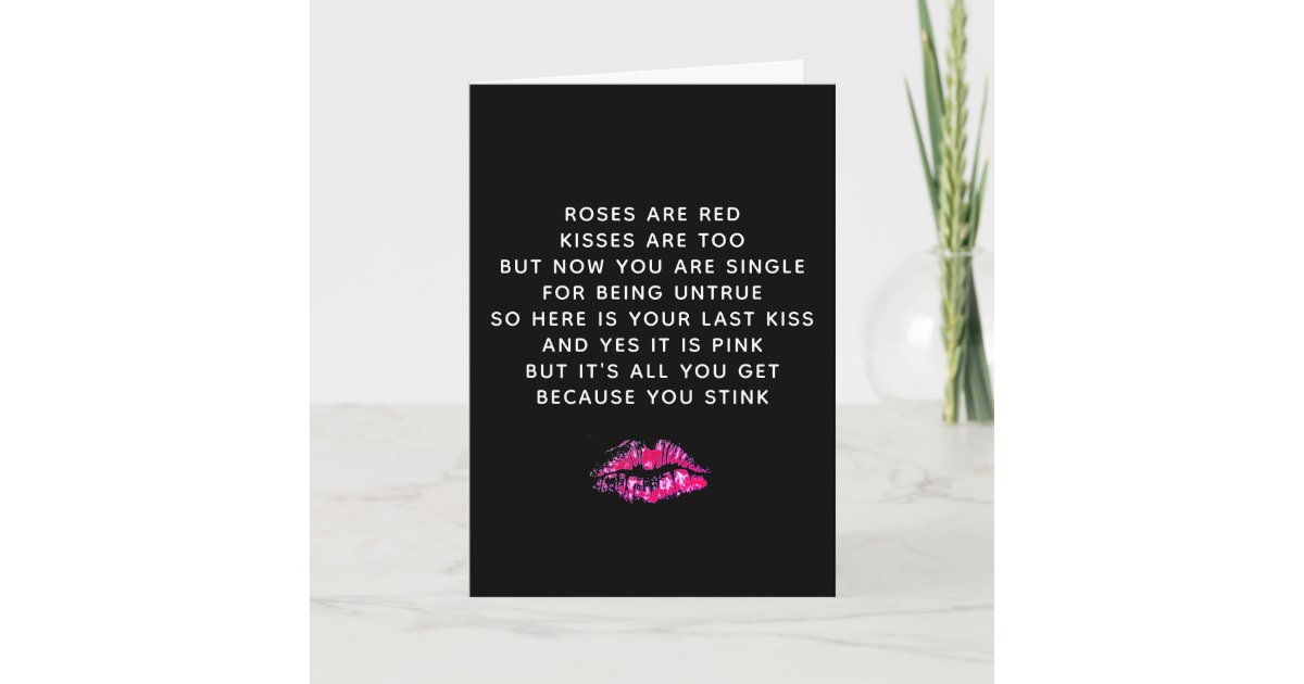 Funny Valentines Day Ex Boyfriend Poem Card | Zazzle.com