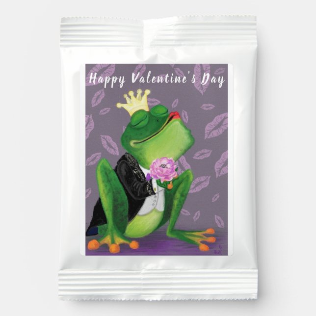 Funny Valentine's Day Frog Prince Kiss Gift Margarita Drink Mix (Front)