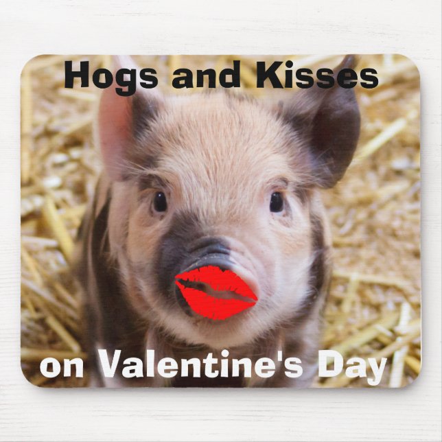 Funny Valentines Day Funny Piglet Mouse Pad (Front)