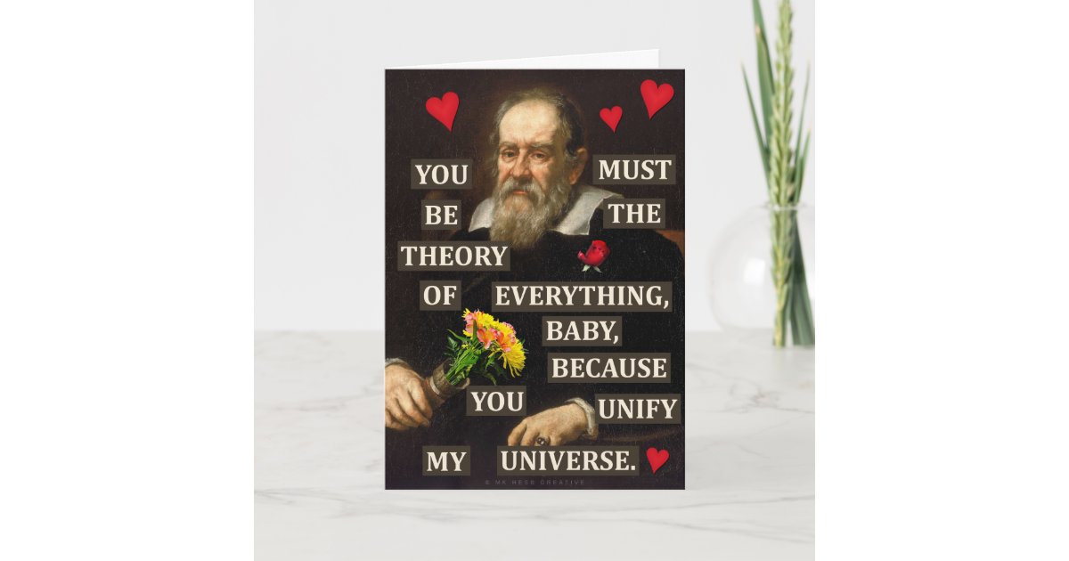 Funny Valentine's Day Galileo Physics Geek Love Holiday Card Zazzle