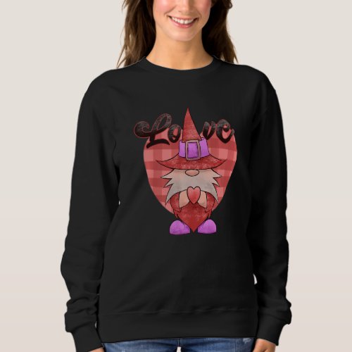 Funny Valentines Day Gnome Shirt Retro Heart Buffa