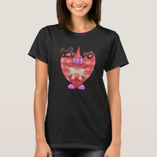 Funny Valentines Day Gnome Shirt Retro Heart Buffa