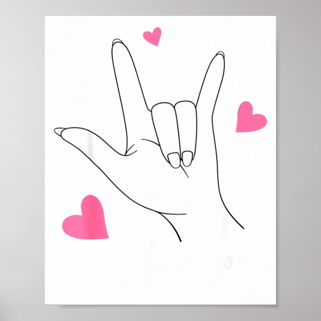 Funny Valentines Day Heart I Love You Hand Sign La (Front)