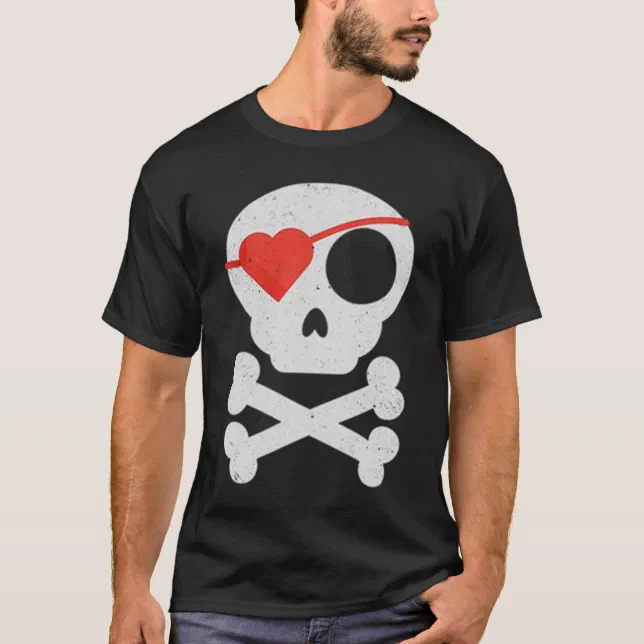 T-Shirt Pirata Shop4Ever Con Teschio E Tibie Incrociate – 100% Cotone, Manica Corta, Leggera, Unisex