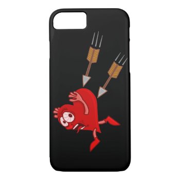 Funny Valentine's Day Heart Running From Arrows Iphone 8/7 Case by HaHaHolidays at Zazzle