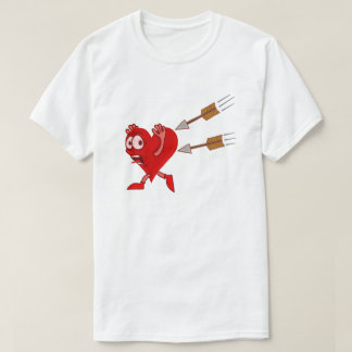 Funny Valentine's Day Heart Running from Arrows T-Shirt