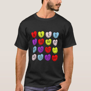 Funny Valentines Day Hearts ABCDEFU Women Men Vale T-Shirt