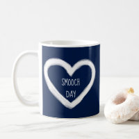 Funny Valentine's Day Hearts Navy Blue Smooch Mug