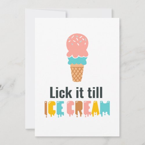 Funny Valentines Day Ice Cream Joke Holiday Card
