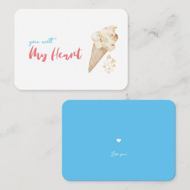 Funny Valentine's Day Ice Cream Joke Quote Card (Front/Back)