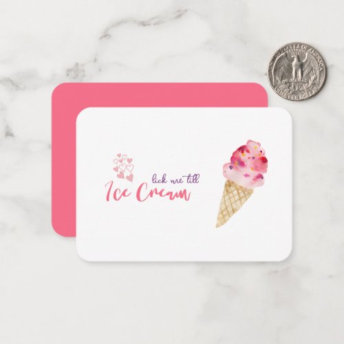 Funny Valentines Day Ice Cream Joke Quote Card