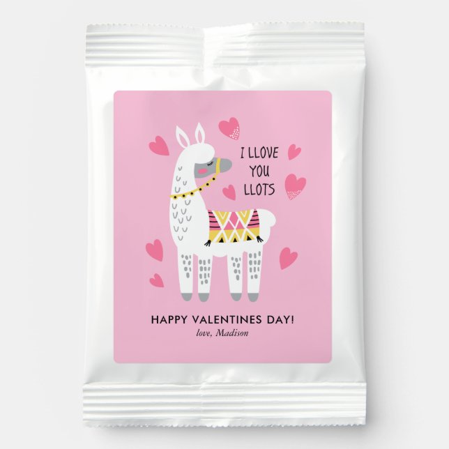 Funny Valentines Day Llama Lemonade Drink Mix (Front)