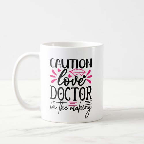 Funny Valentines Day Love Doctor Pink Hearts Coffee Mug