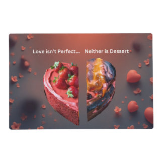 Funny Valentine's Day - Love Isn't Perfect Placemat