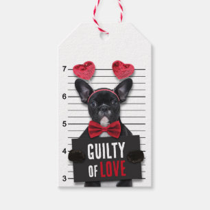 Funny Valentine's Day Mugshot Guilty Love Dog Gift Tags