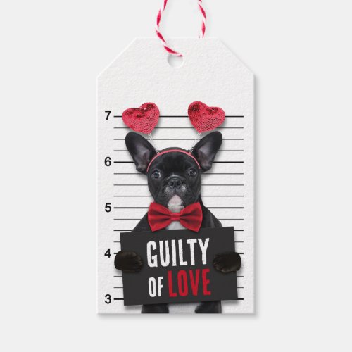 Funny Valentines Day Mugshot Guilty Love Dog Gift Tags