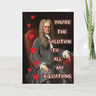 Funny Valentine's Day Newton Geek Math Love Holiday Card