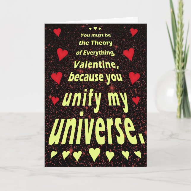 Funny Valentine's Day Outer Space Geek Love Holiday Card (Front)
