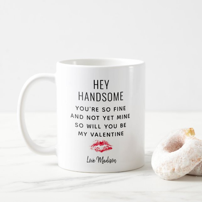 Funny Valentines Day Poem Boyfriend Personalized Coffee Mug (With Donut)